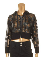 スカルメッシュドルマンパーカー/ブラック