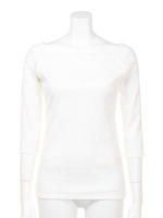 スクエアネックレースプルオーバー/ネイビー