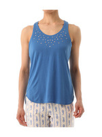 スタッズ使いタンクトップ/ブルー系(092)