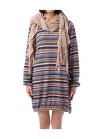 ストール付エスニック柄ジャージワンピース/ブルー系(693)