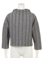 ストライプニットPO/ブラック