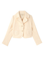 ストライプビッグカラージャケット/ネイビー(193)