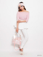 ストレッチフリルスキニーパンツ/WHITE