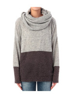 スヌード付きバイカラープルオーバー/ネイビー(593)