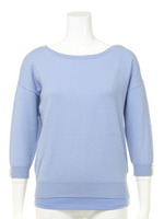 タンク付背中あきニット/ライトブルー