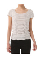 ダブルギャザーカットソー/ブラック(019)