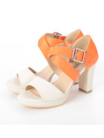 チャンキーヒールクロスサンダル/ブラック