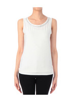 チュール×スパンコールタンクトップ/ホワイト(004)