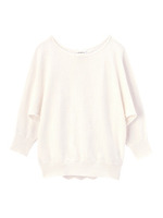 チュール切り替えニットソー/サックス(090)