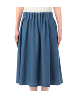 デニムタックフレアスカート/ライトブルー(691)