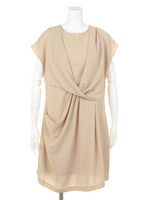 ドレープデザインドレス/Sax