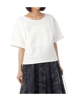 ドロップショルダーラウンドネックカットソー/ホワイト(001)