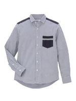 ニットコンビシャツ/ネイビー(293)