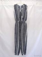 ハンドストライプ オールインワン/ネイビー