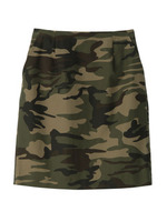 バックサテンカモフラージュスカート/オリーブグリーン(026)