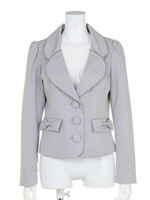 バックティアードフリルジャケット/ブルー