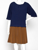 バックリボンドッキングワンピース/ネイビー