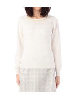 パールビジュー衿コンパクトニット/ネイビー(093)