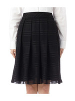 パネルボーダーシフォンプリーツスカート/ライトベージュ(351)