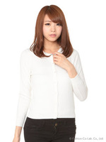 ビジュー釦カーディガン/ブラック