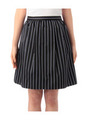 ピンストライプ柄ミディ丈スカート/ブラック(319)