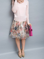 フラワーボリュームスカート/ベージュ