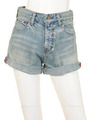 ブリーチロールアップショートデニム/BLU