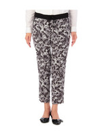 プリント配色カジュアルパンツ/ブラック(119)