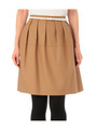 ベルト付ウールタックスカート/ベージュ系(052)