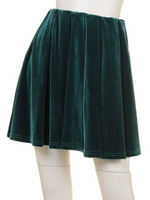 ベロアスカート/グリーン