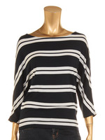 ボーダードルマントップス/ネイビー