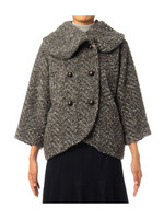 ボリュームカラーミックスニットジャケット/ブラック(019)