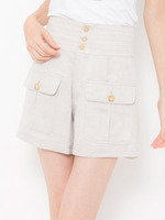 ポケット麻ショートパンツ/ベ-ジュ