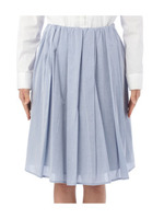 ミモレ丈プリーツスカート/ライトブルー(091)