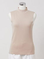 ミラノリブ　ボトルネックプルオーバー/ベージュ