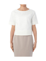 メッシュ切り替えブラウス/ホワイト(001)