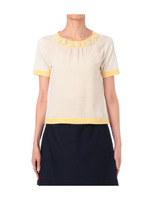 モチーフ付きバイカラープルオーバー/イエロー系(531)