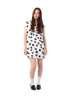 モノトーン花柄サックワンピース/ブラック(119)