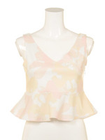 ライトフラワーペプラムTOPS/ピンク