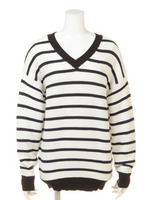 ラインピッチボーダーニット/ネイビー