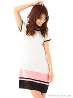 ランダムボーダーニットOP/パープル