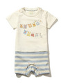 ランドリープリントbabyロンパース/OWHT
