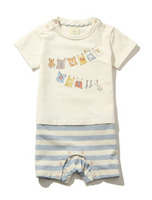 ランドリープリントbabyロンパース/OWHT