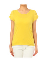 リボンスリーブカットソー/イエロー系(032)