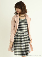 リボン袖トレンチコート/ライトピンク