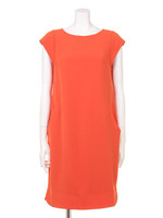 レースアップサックワンピース/オレンジ