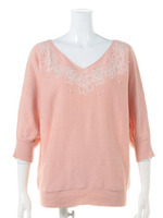 花刺繍ドルマンNT/ピンク