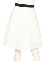 格子レース巻きスカート/ブラック