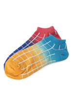 格子柄タイダイスニーカーソックス2P/オレンジ(467)