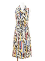 幾何柄ワンピース/YEL